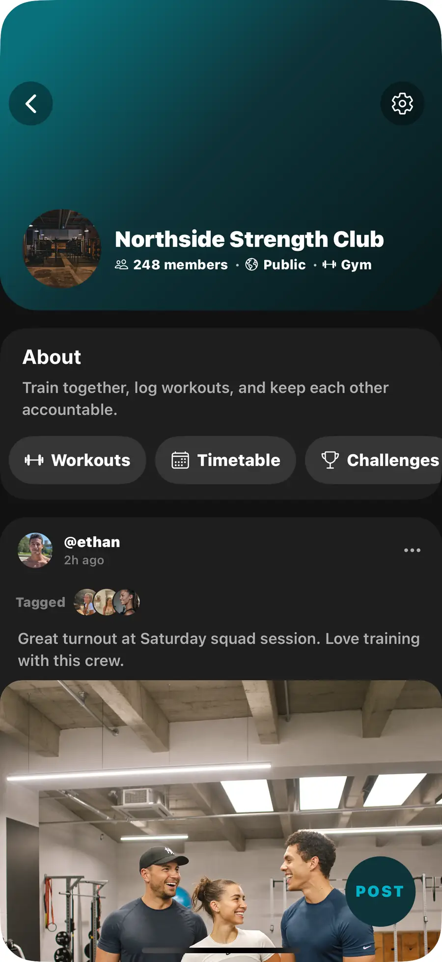 iPhone showing a SYNCT club